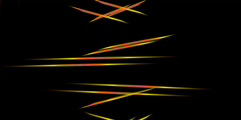 Futuristic black background with orange neon lines. Glowing vector banner design.