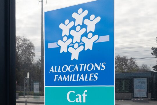 Caisse allocations familiales logo brand and text sign means caf agency Family Allowances Fund office