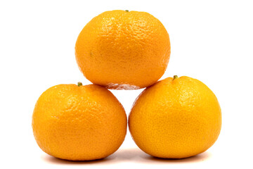 Tangerine isolated on a white background. Organic ripe tangerines. Clipping Path. Full depth of field. close up