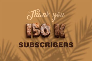150 K subscribers celebration greeting banner with Bakery  Design