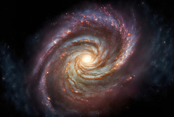 Milky Way galaxy in the cosmos, containing stars and cosmic dust. Generative AI