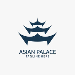 Obraz premium Asian palace building logo design