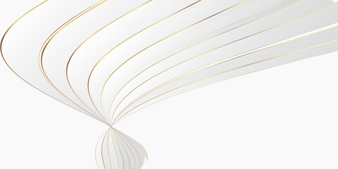 Soft light white with gold striped and lines abstract background with perspective.
