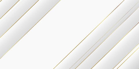Soft light white with gold striped and lines abstract background with perspective.