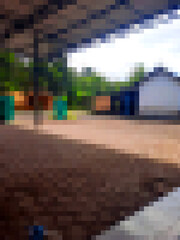 Abstract pixel background with the main composition of brown, green, and white.
