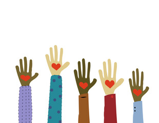 colorful hand prints