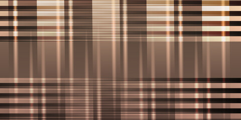 Seamless background of diagonal plaid pattern, vector illustration on brown background.