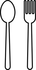 これはスプーンとフォークのアイコンのイラストです。