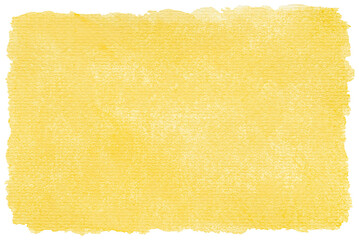 Yellow Watercolor. Abstract Brushstroke Illustration. Cutout Watercolor Painting on Paper.