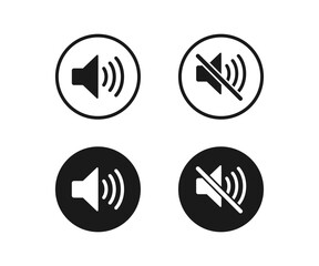 Speaker icon set. Sound volume icons. Audio icons or symbols.
