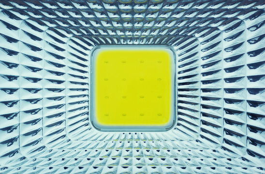 Spotlight with reflector and COB led (chip on board light emitting diode). Power saving and bright light source.