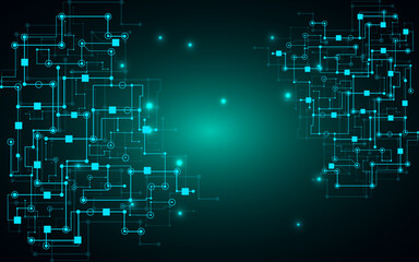  Vector wire line future digital network technology background