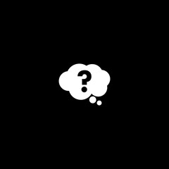 Thinking concept cloud icon isolated on dark background