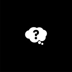 Thinking concept cloud icon isolated on dark background