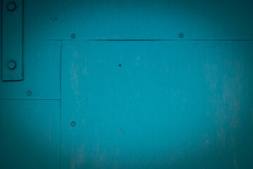 Old blue metal background.