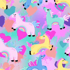  pattern with horses on abstract background . Pattern for textile, fabric, stationery, kids, clothes, wrapping paper and other designs.