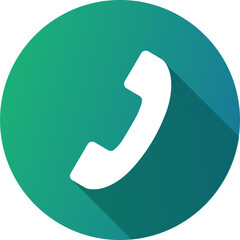 Phone call icon in flat design style. Telephone signs illustration.
