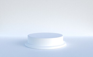 White round podium in white background