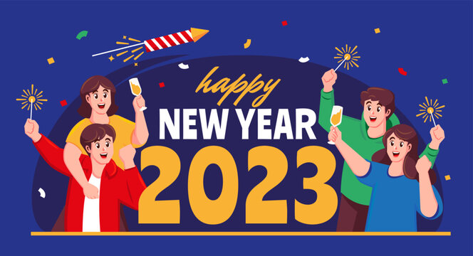 happy new year 2023 party banners design