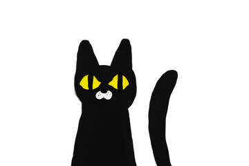 こちらを見てくる黒猫