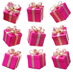 Fototapeta premium set of colorful gift boxes with bows