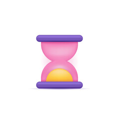 3d icons and symbols of the hourglass. timers. 3d and realistic illustration design. graphic elements