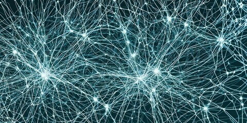 Neural network concept. Connected cells with links. High technology process. Generative AI
