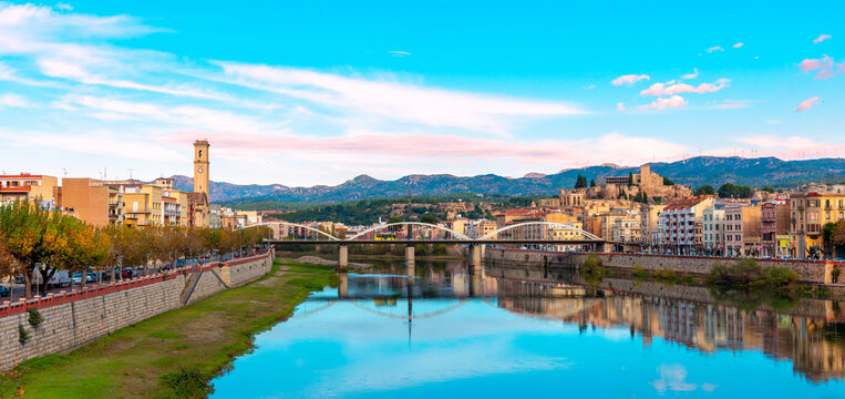 Tortosa city landscape panorama view,  Spain