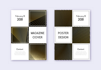 Business cover design template set. Gold abstract