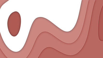 Wavy orange papercut style artwork on white background. orange 3d papercut artwork -red wave and empty space for text - Abstract multi layers 3d papercut background.