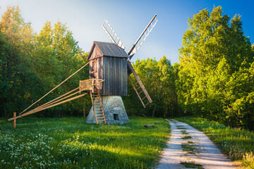 Wooden windmill in Tallinn, Estonia