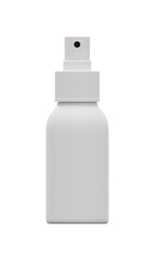 mock up of white plastic spray can ON ISOLATED WHITE, 3D RENDERING OF SPRAY BOTTLE PNG TRANSPARENT BACKGROUND
