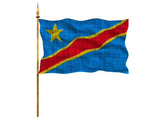 National flag  of Congo Democratic Republic. Background  with flag  of Congo Democratic Republic
