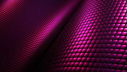 Purple metallic technology 3d background, metal squares pattern.