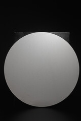 white round circular canvas for oil colour painting texture background