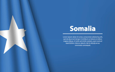 Wave flag of Somalia with copyspace background.