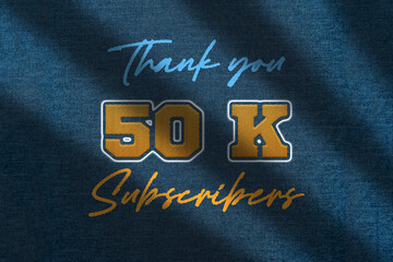 50 K  subscribers celebration greeting banner with Embroidery Design