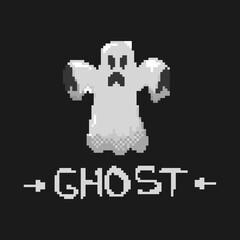 Obraz premium illustration vector graphic of pixel art a ghost ,good for your project.