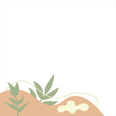 Corner Boho Leaf Vector