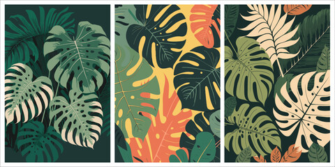 monstera leaves Tropical jungle plant nature floral background