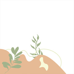 Corner Boho Leaf Vector