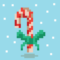 Pixel art christmas lollipop