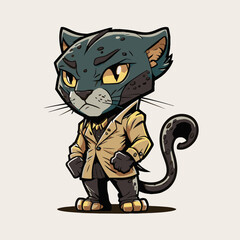 Black Panther face logo mascot icon wild animal character vector logo