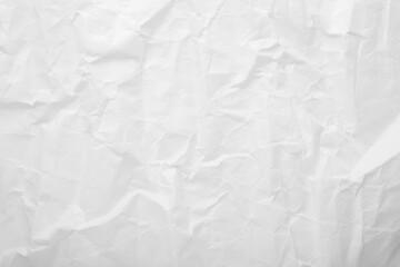 Abstract white paper crease or crumpled texture background , top view , flat lay.