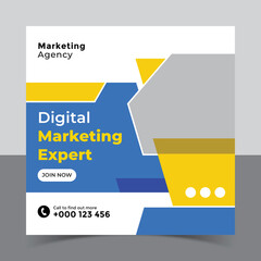 Digital marketing agency business promotion and Instagram post template, Social Media Post and Banner and web banner design template