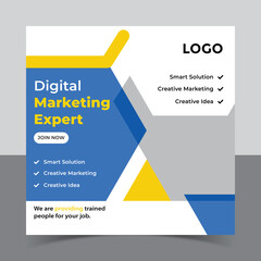 Digital marketing agency business promotion and Instagram post template, Social Media Post and Banner and web banner design template