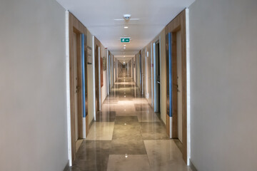 hotel interior, minimalism, corridor