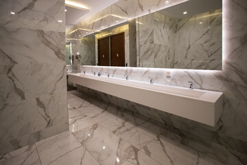 interior of public toilet in a hotel or business center