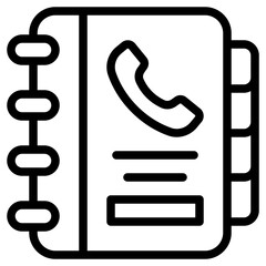 phone book line icon