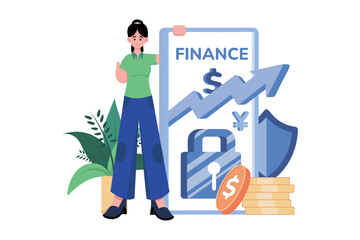 Finance Security Illustration concept on white background